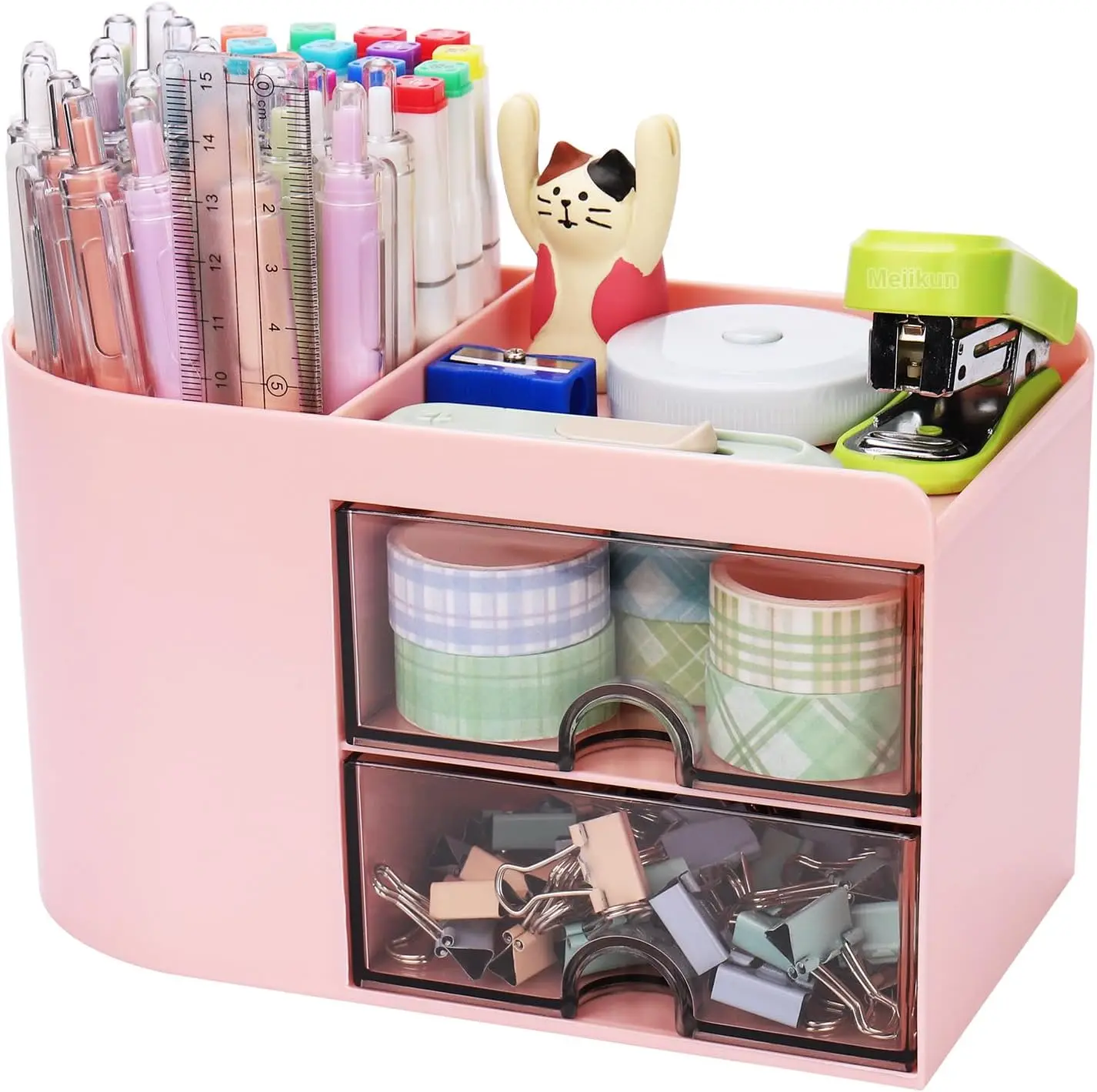 

Desk Organizer with Drawer, Pen Organizer for Desk, Small Pencil Holder, Desk Organizers and Accessories for Office Home