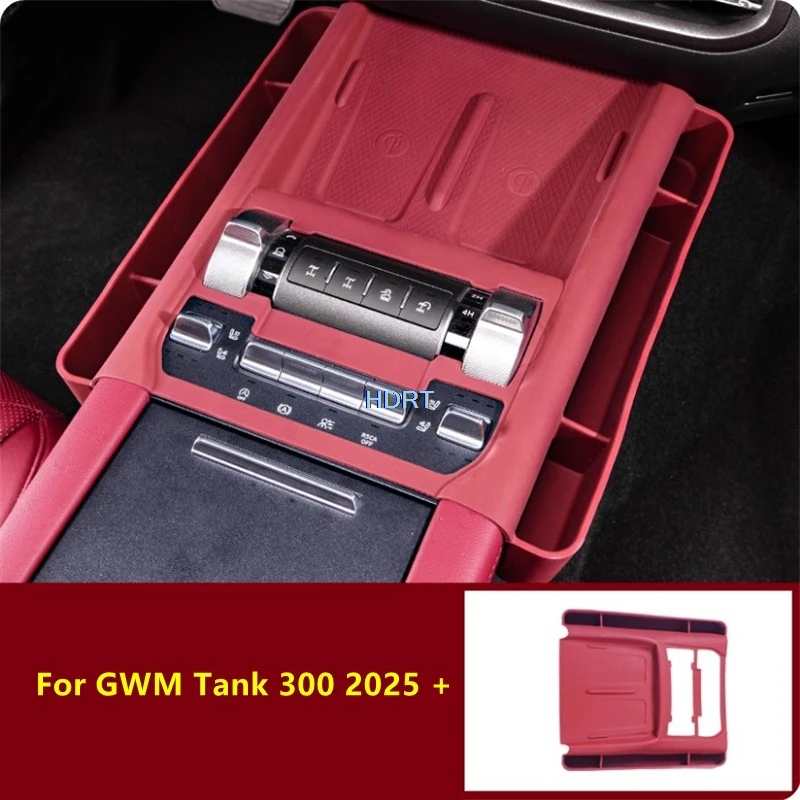 

For GWM Tank 300 2025 + Car Styling Center Console Wireless Charging Pad Expansion Storage Box Gear Shift Panel Mat Accessories