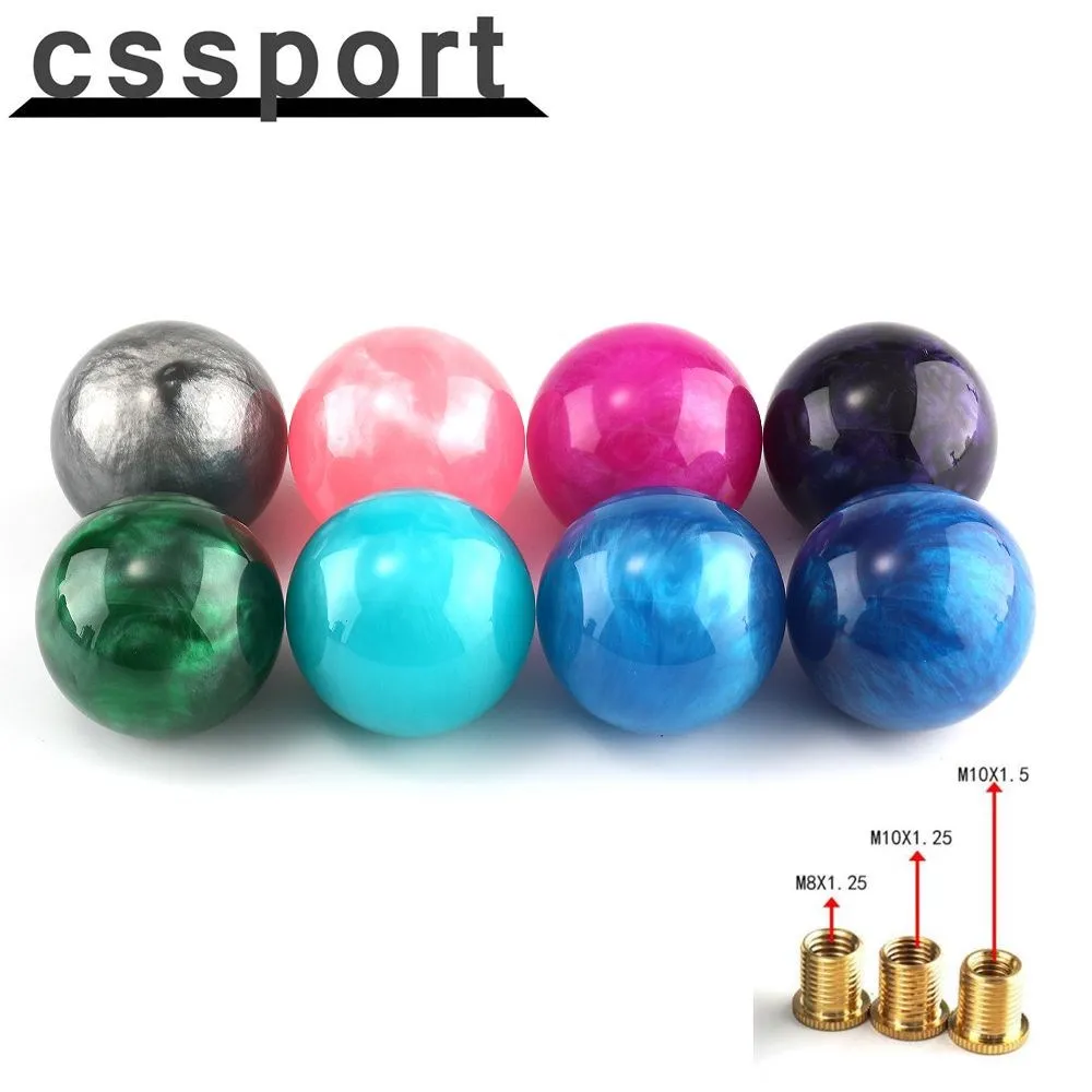 Universal Cloud Marble Round Ball Gear Shift Knob Manual Gear Stick Shift Shifter Lever Knob With Adapters Car Accessories