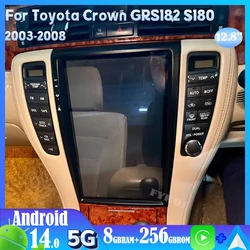 Android15 For Toyota Crown GRS182 S180 2003-2008 Car Radio Automotive Multimedia Tesla Screen Carplay Auto Bluetooth GPS Stereo