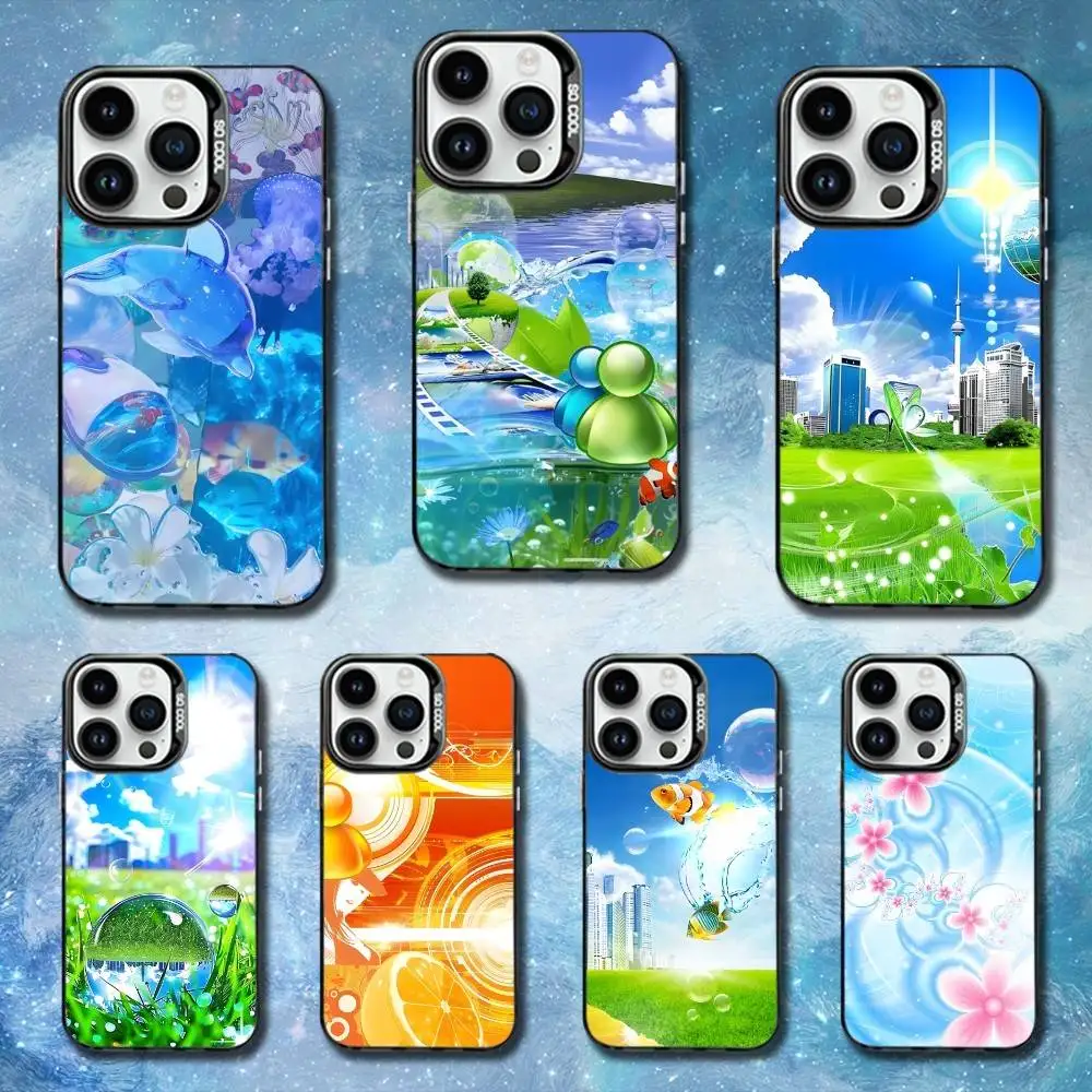 

Color Art Frutiger Aero Phone Case For iPhone 11,12,13,16,14,15,Mini,Pro,XS,MAX Black Matte Shockproof Cover
