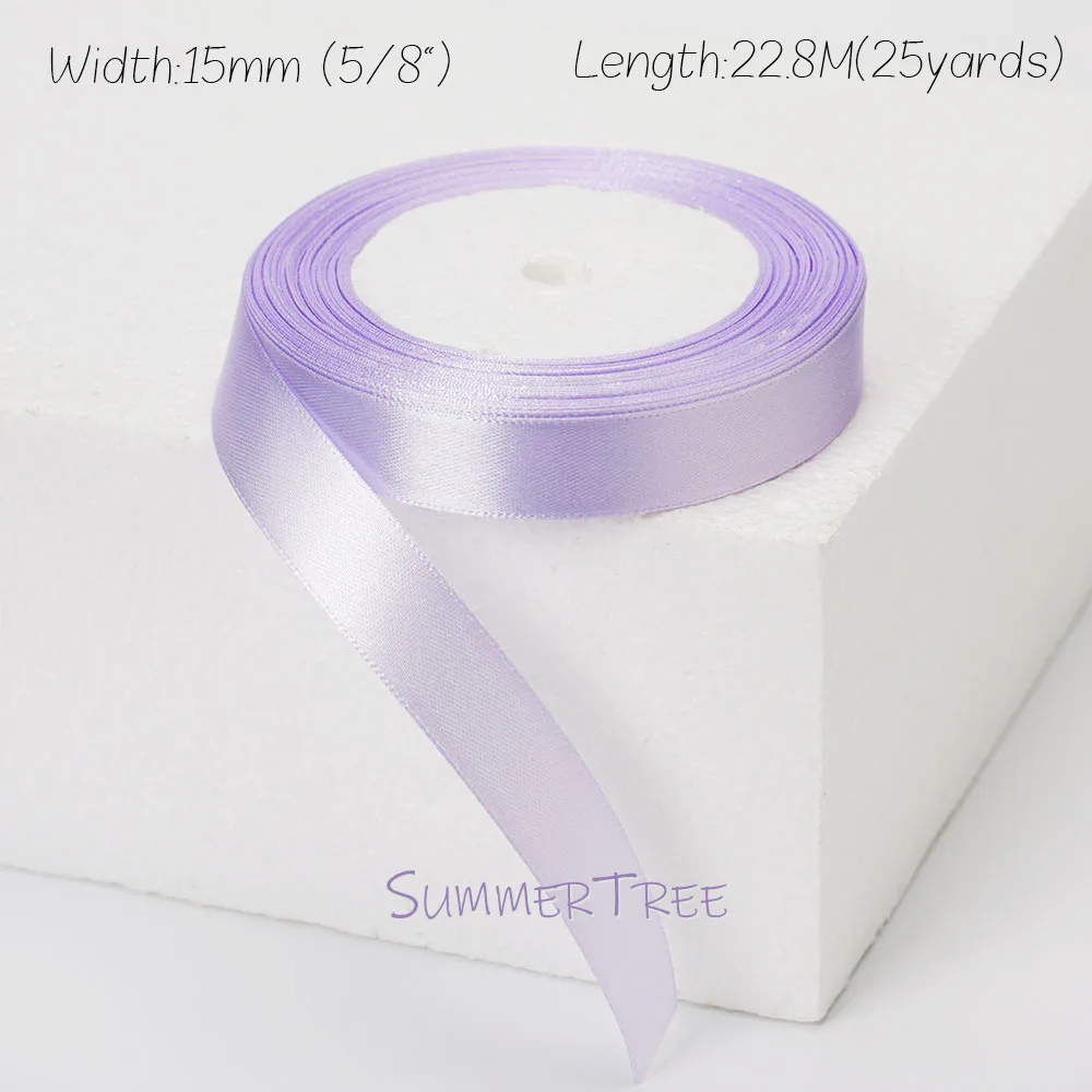 Lila Satinband 25 Yards 22,8 Meter 6 mm 10 mm 15 mm 25 mm 38 mm 50 mm Hellviolett für handgefertigte DIY-Geschenkverpackung Halloween-Dekoration – Detail 10