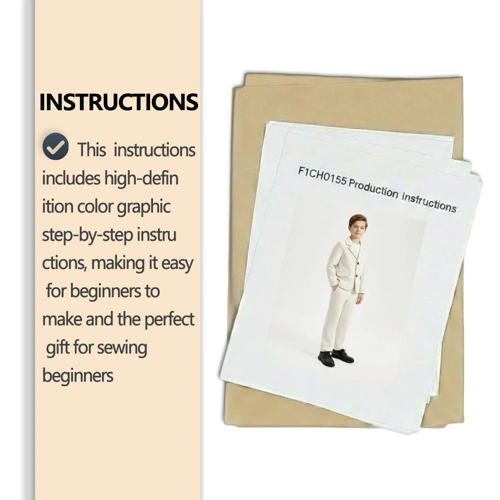 Blazer & Pants Set Sewing Patterns, Multi-size Paper Templates With Clear Cutting Lines, Step-by-Step Instructions For DIY