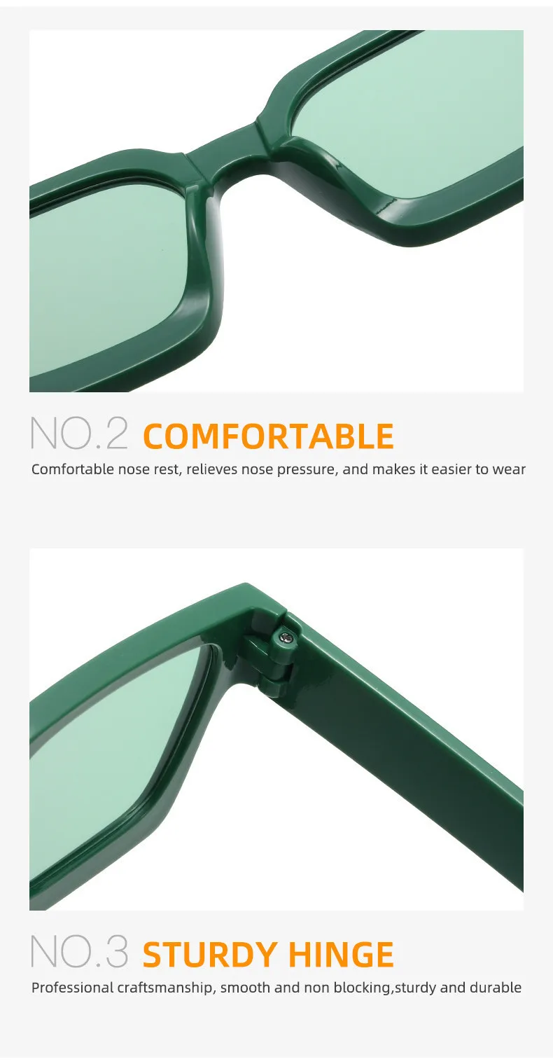 Mode Vintage Großen Quadratischen Sonnenbrille UV400 Retro Männer Frauen Grün Marke Designer Unisex Ins Stil Brillen Anti Blauen Rahmen – Detail 10
