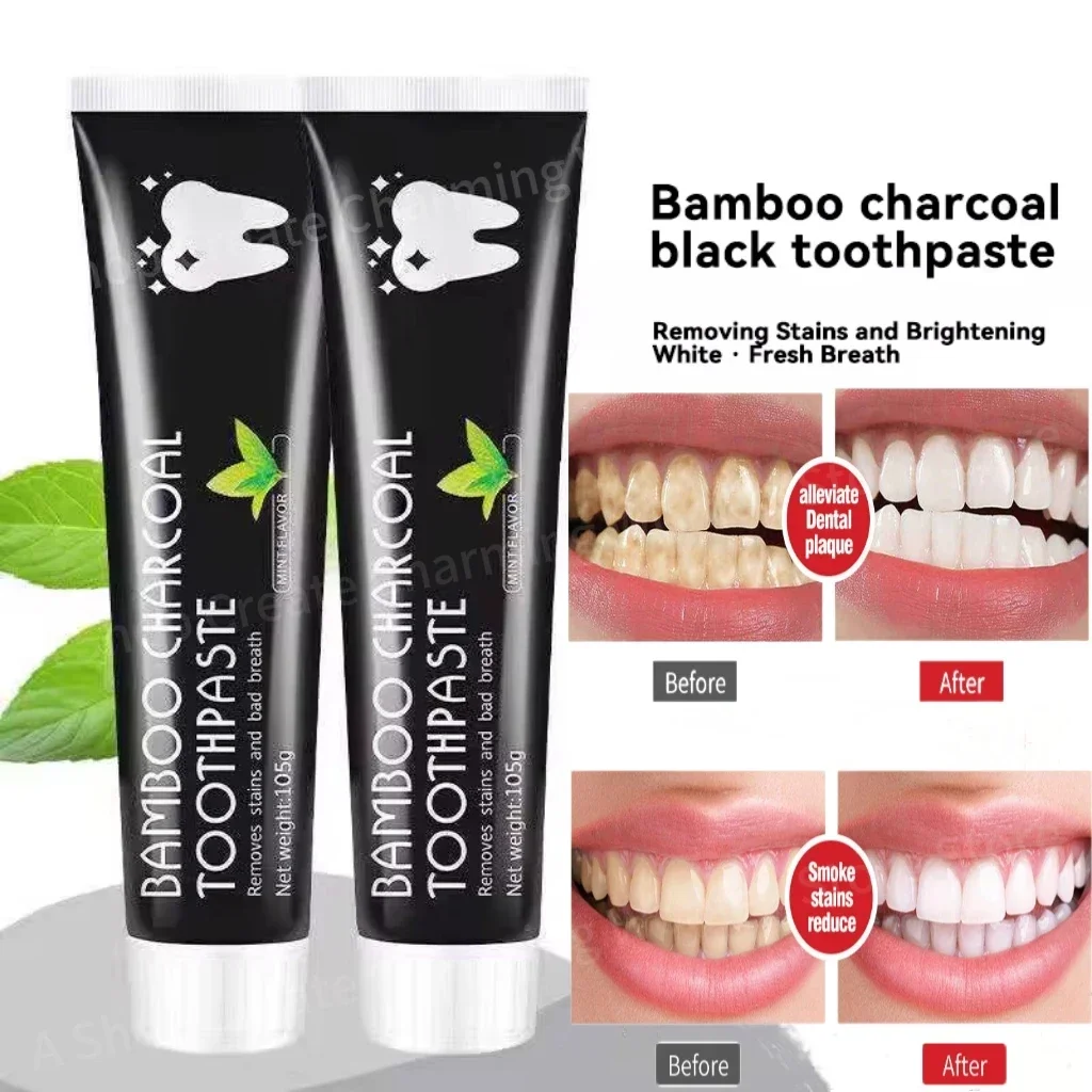 

2pc Bamboo Charcoal Toothpaste Whitening Teeth Activated carbon Removing Yellow Teeth Cleaning Tooth Stain Oral Fresh Tooth Care