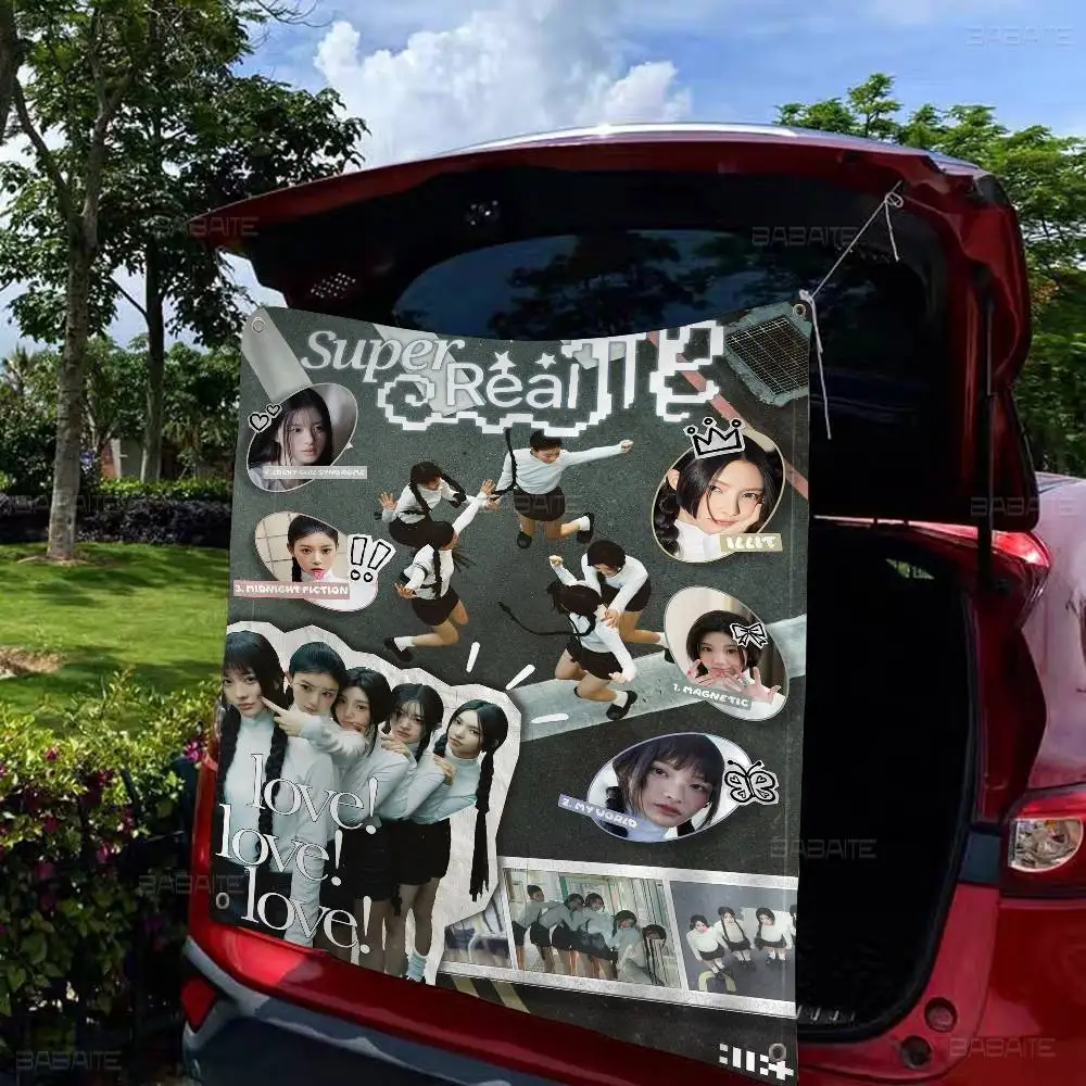 Famous Kpop Singing Group I-Illit-T Music Banner INS Style Outdoor Party Decoration Atmosphere Flag