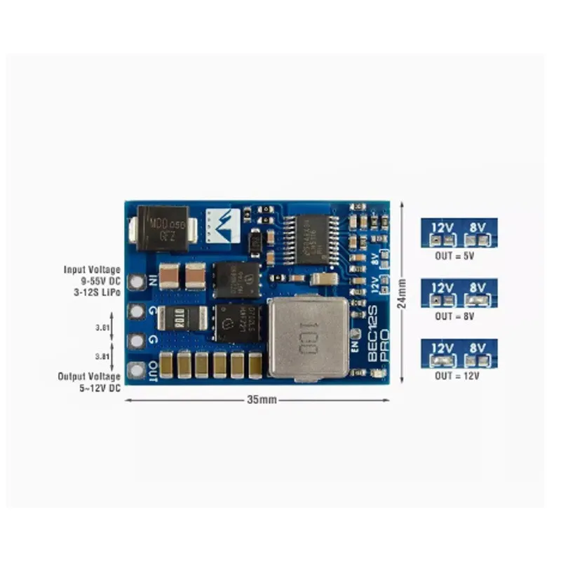 MATEK BEC 12S-PRO Voltage Reduction Module With TVS Protection Input Voltage Range 9V To 55V