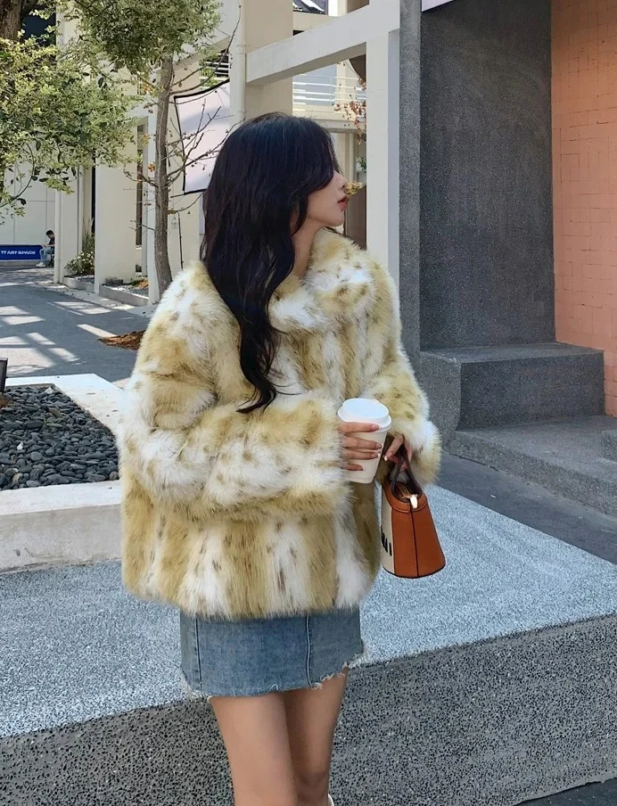 

2025 New Autumn Winter Trendy Women's Clothing Faux Fur Coats Leopard Jackets