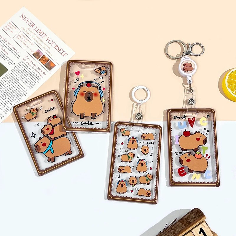 Cartoon Capybara Photocard Holder Photocards Protector Card Storage Photo Bag Idol Card Collect Organizer Stationery