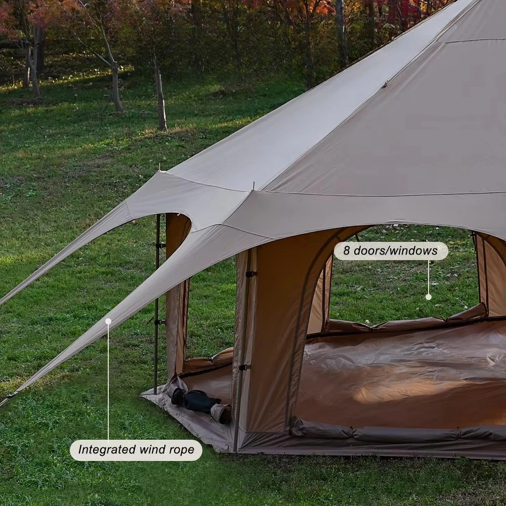 vb-Glamping Camping New Design One Bedroom Yurt Outdoor Oxford Bell Tent for 4 Season 4-10 Persons Family Luxury Waterproof&
