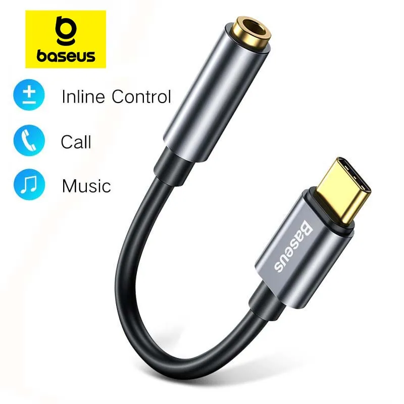 Baseus Type C Male to 3.5mm Female Adapter Converter Headphone Jack forhuawei P30 pro Xiaomi Oppo Type C Earphone Audio Adapter