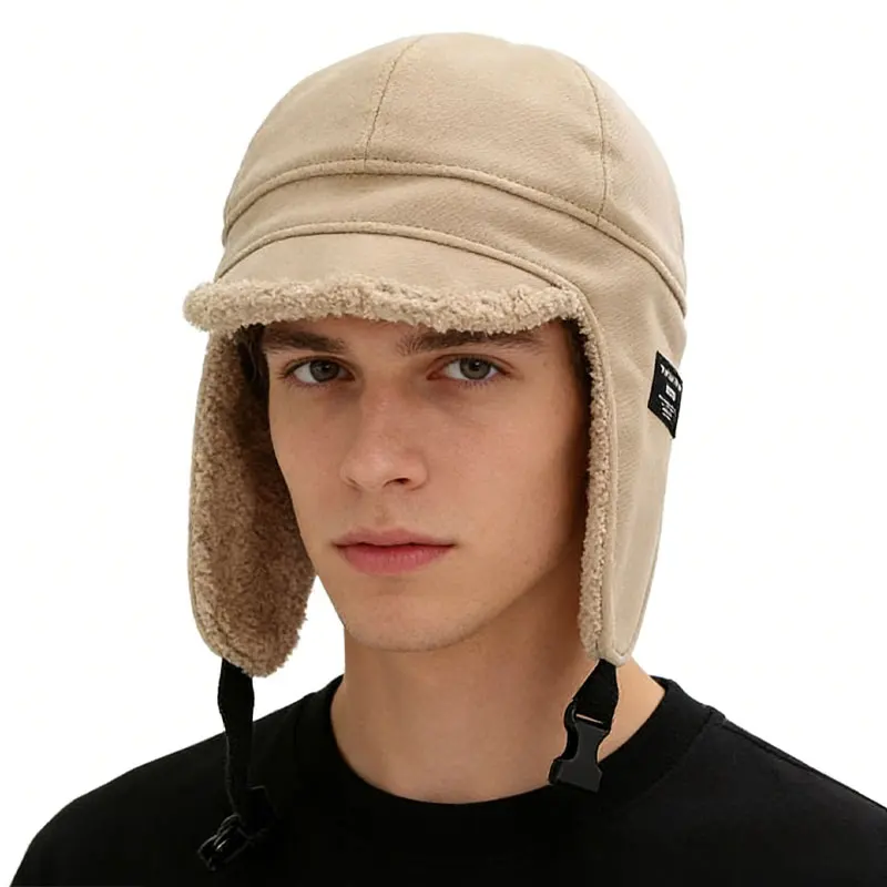 Stylish, good-looking, warm autumn and winter windproof hat with fleece for cycling