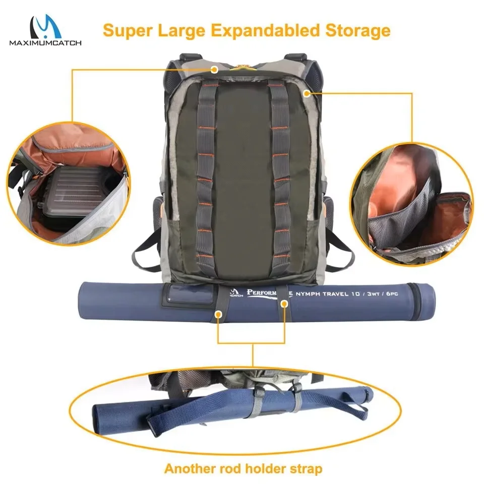 MAXIMUMCATCH Adjustable Breathable Mesh Fly Fishing Vest & Tackle Backpack – Multi-Pocket Outdoor Fishing Vest view 5