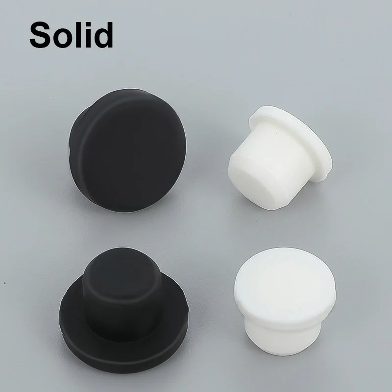 Tappi per fori in gomma siliconica bianca 9-19mm foro interno cavo solido coperchio per spina di tipo T guarnizione a scatto tappo di chiusura tappo di chiusura