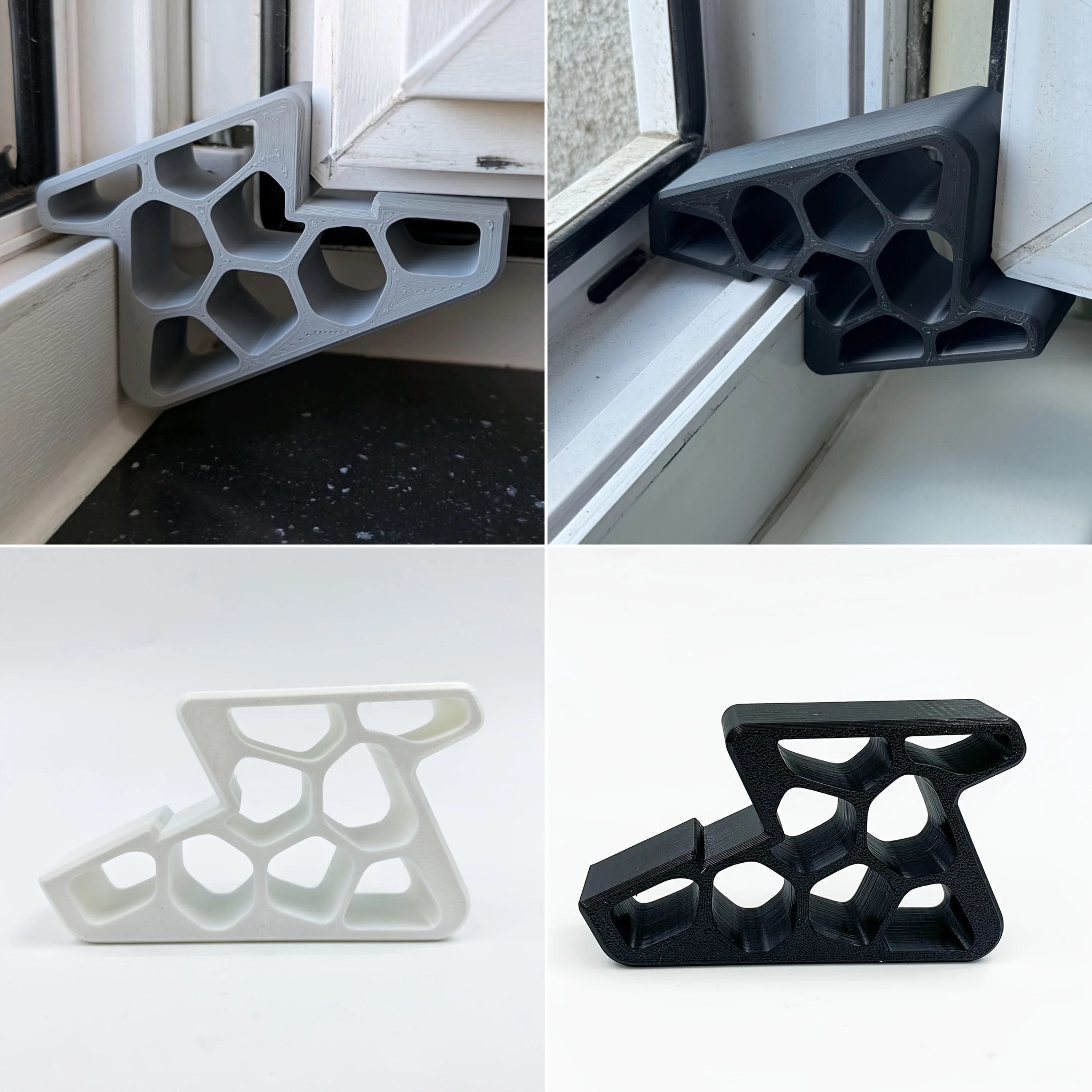 4PCS 3D Printed Non-Slip Door Stopper Balcony Window Door Wedge Easy Install for Sliding Door Window Anti Collision Limiter Home