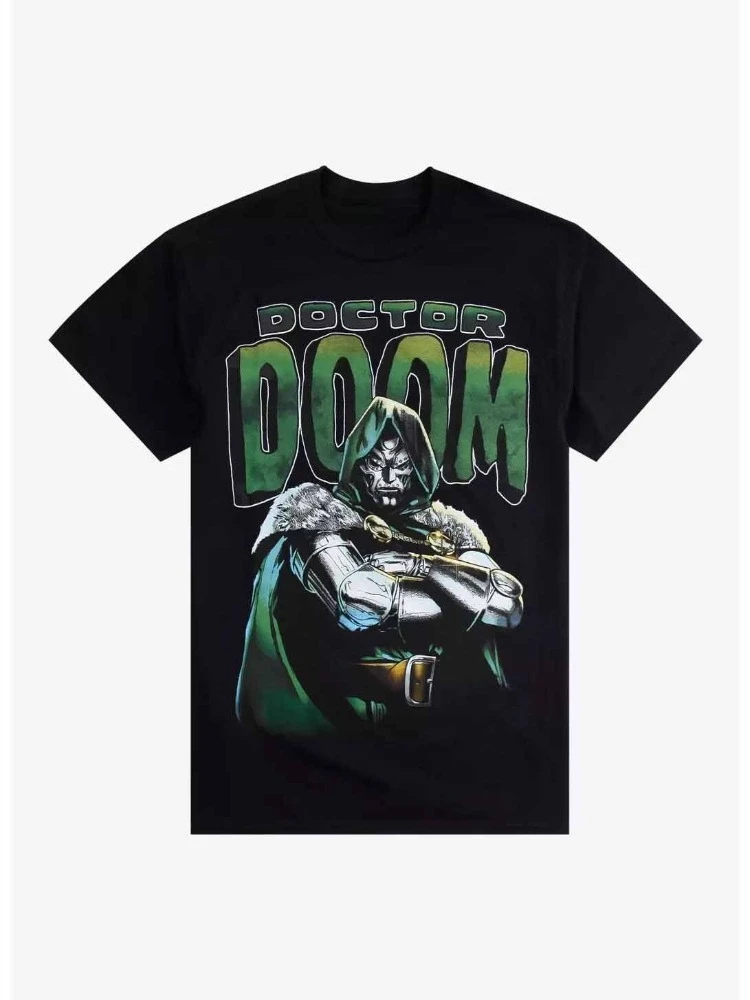 Marvel 2026 New Fantastic Four Dr. Doom Comic Graphic Camisetas informales de manga corta de alta calidad para hombres y mujeres de talla grande