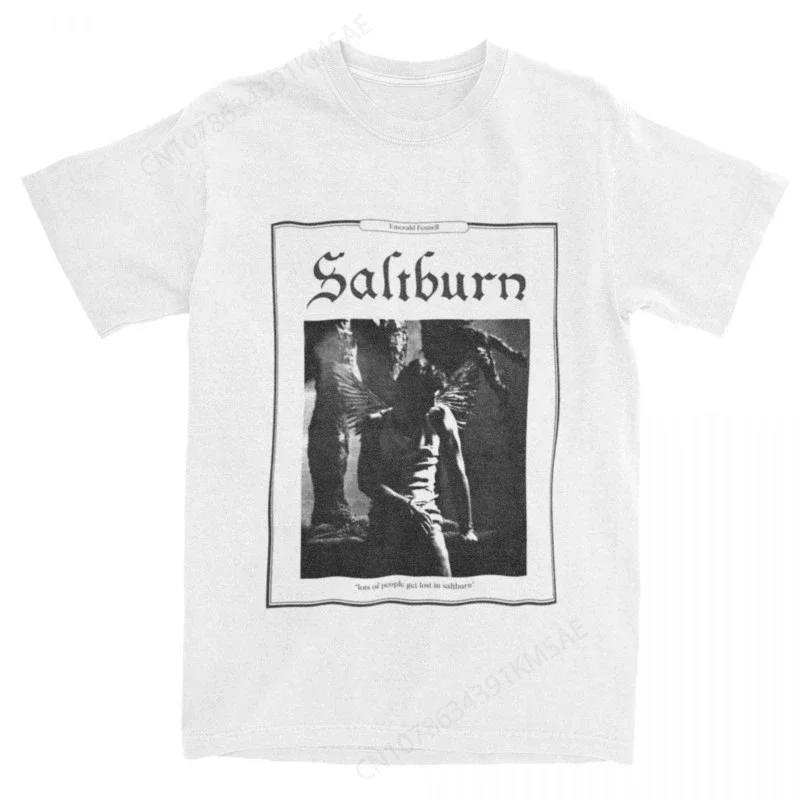 Retro Saltburn Vintage T Shirt Men Cotton Short Sleeve Jacob Elordi Crewneck Summer Tops