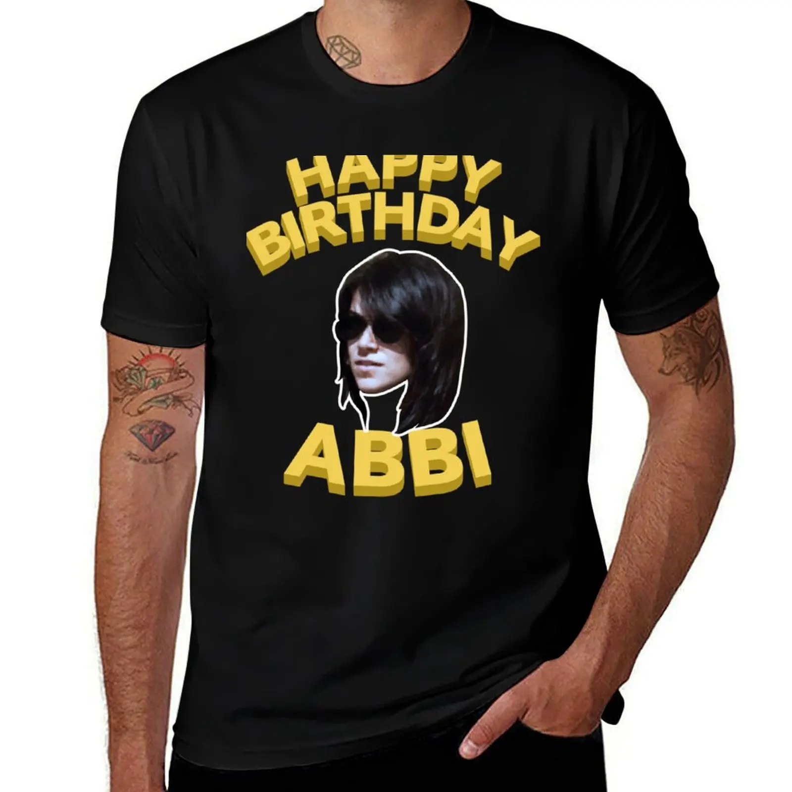 Broad City Happy Birthday Abbi T-Shirt Big and Tall Solid Color T-Shirt