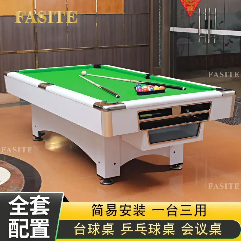 For Standard Commercial Snooker American Billiard Table Household Multi-functional 3 in 1 Pool Table Durable Wood Game Room