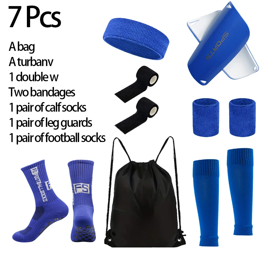 7 ensembles de chaussettes de sport, chaussettes de Football Loogdeel, Bandages de Football, bas de Compression, brassard, sac de Football, Turban