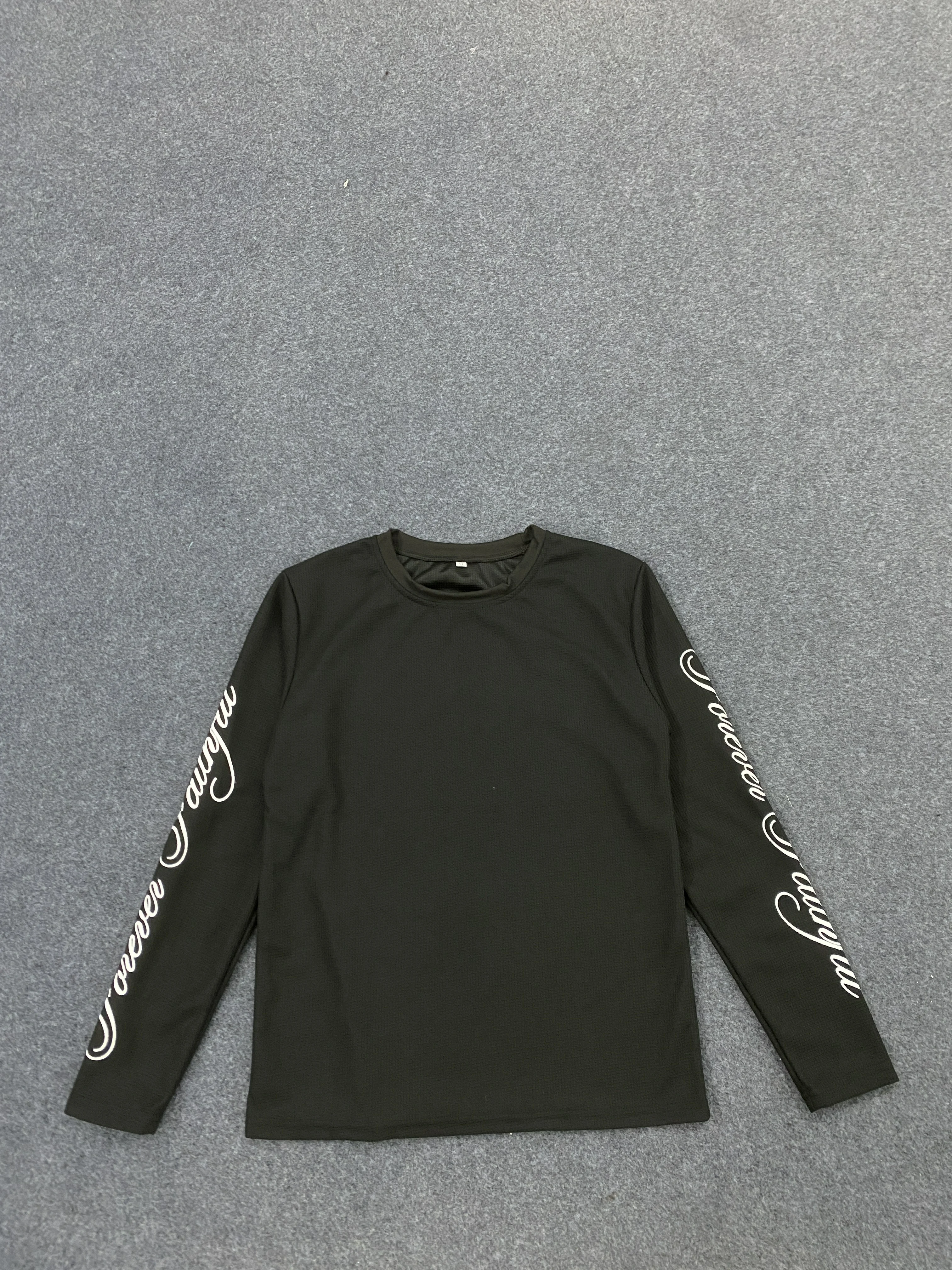 Vintage Cool Dark Print Color-block Round Neck Sweater Long-sleeve Pullover T-shirt Base Shirt