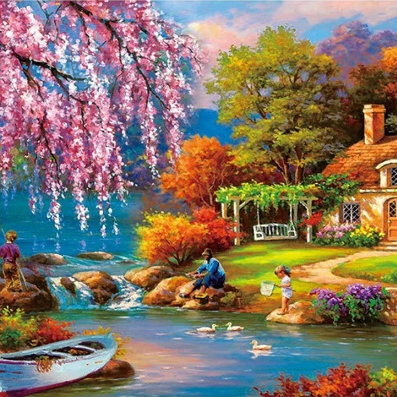 

50.8*36cm Adult Paper Jigsaw Puzzle 500PCS frame picture Stress Relief Children Educational Entertainment Christmas Gift