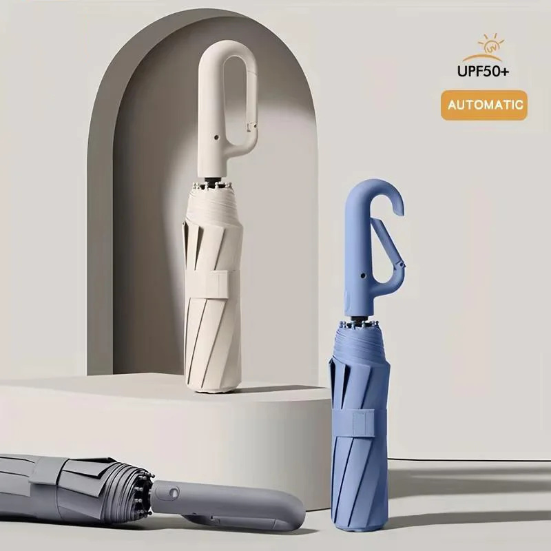 

Umbrella 30 Bones Windproof Strong Reinforced Automatic Folding Umbrella Large Buckle Handle Wind and Water Resistant Household