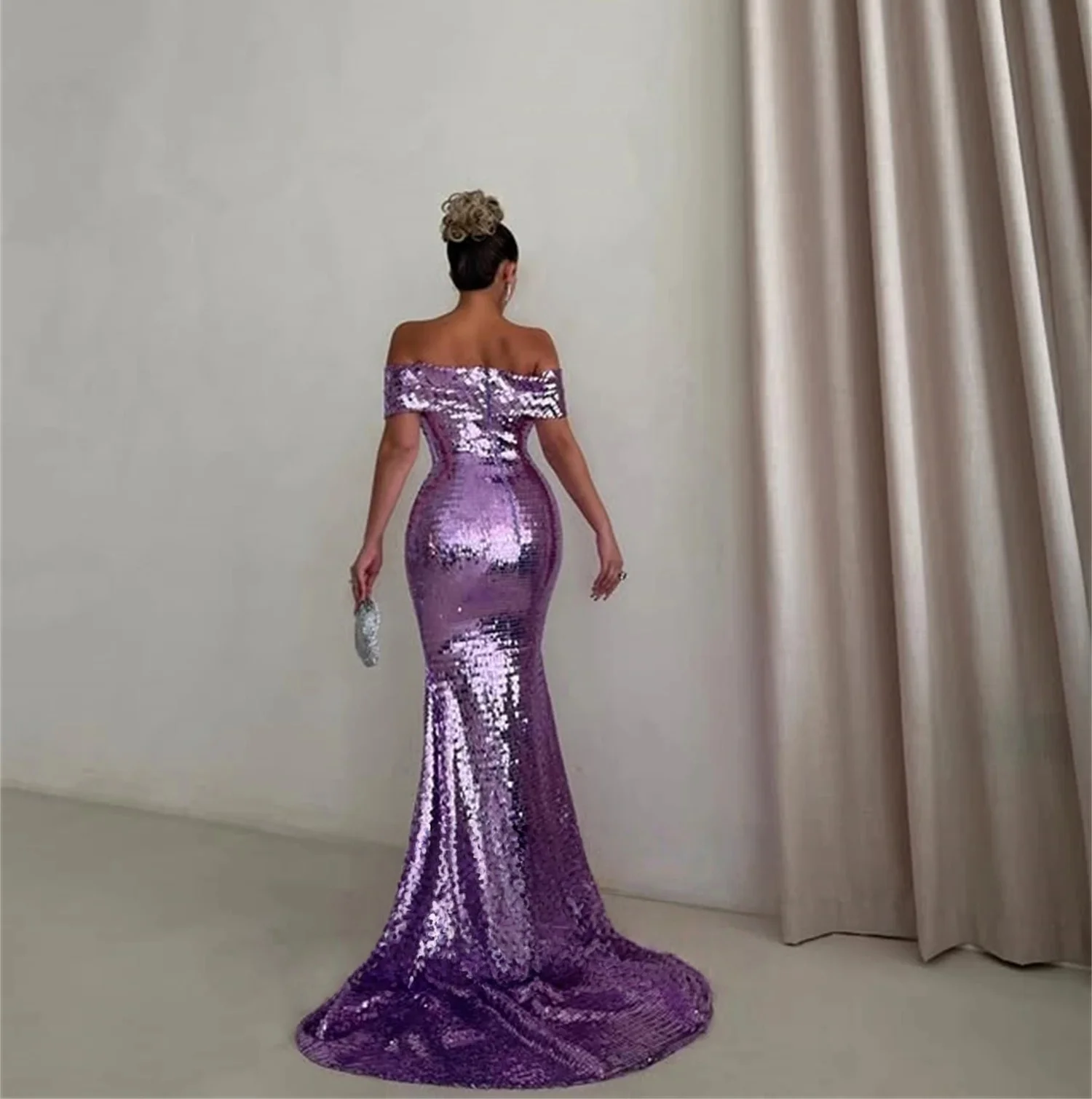 Sparkly Formal Long Bespoke Occasion Gown Evening Dresses Pastrol Unisex Jersey Retro Dubai Saudi Arabic Israel Prom Customized