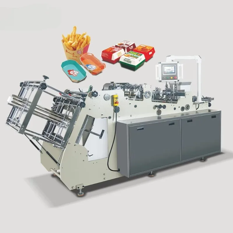Automatic 180pcs/min High Speed Burger Box Forming Machine Kraft Paper Carton Erecting Equipment Hamburger Box Maker Sale