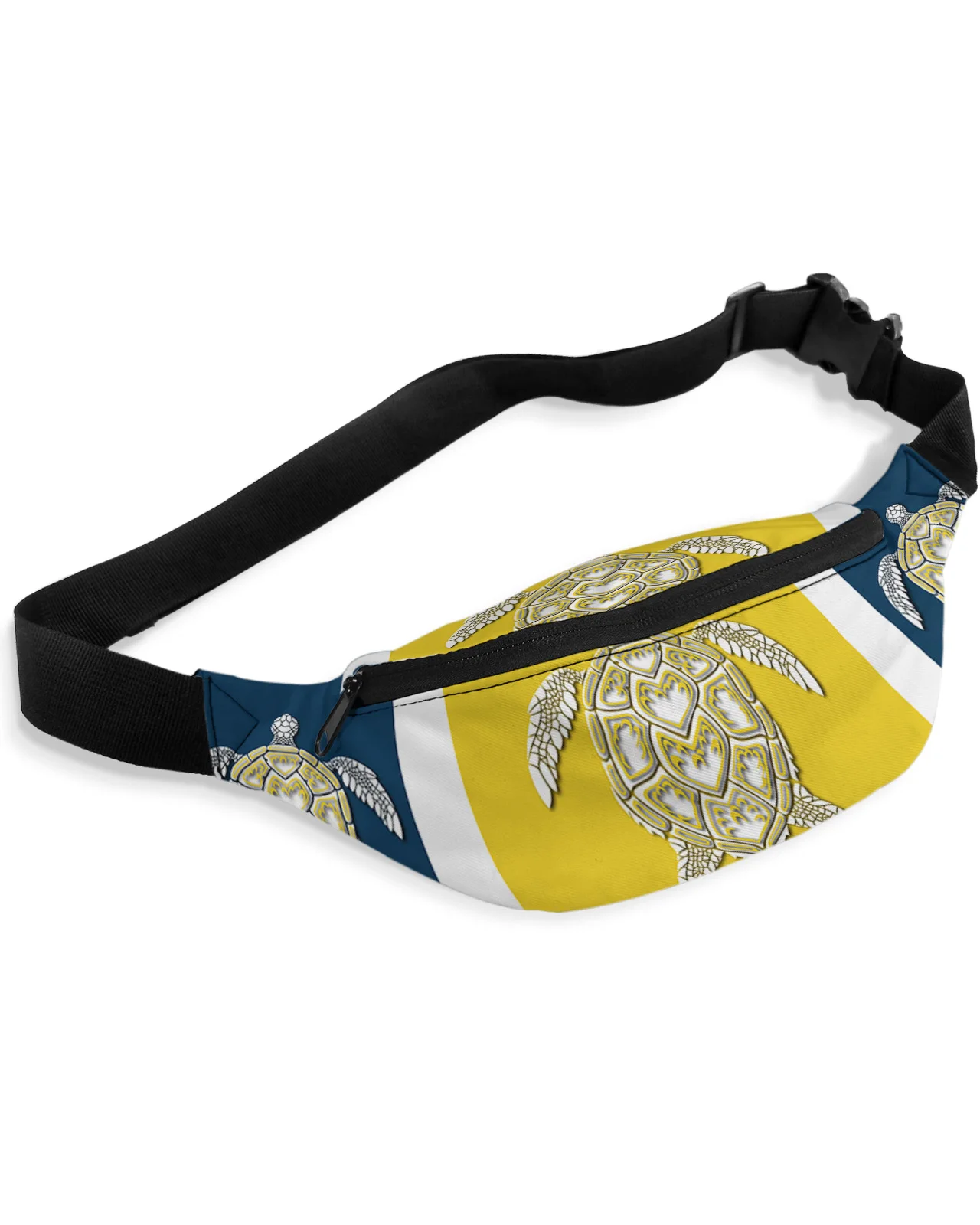 Sacos impermeáveis de Banana Hip para homens e mulheres, saco grande para cinto de telefone amarelo e azul, Turtle Stripe Fanny Pack, bolsa de carteira