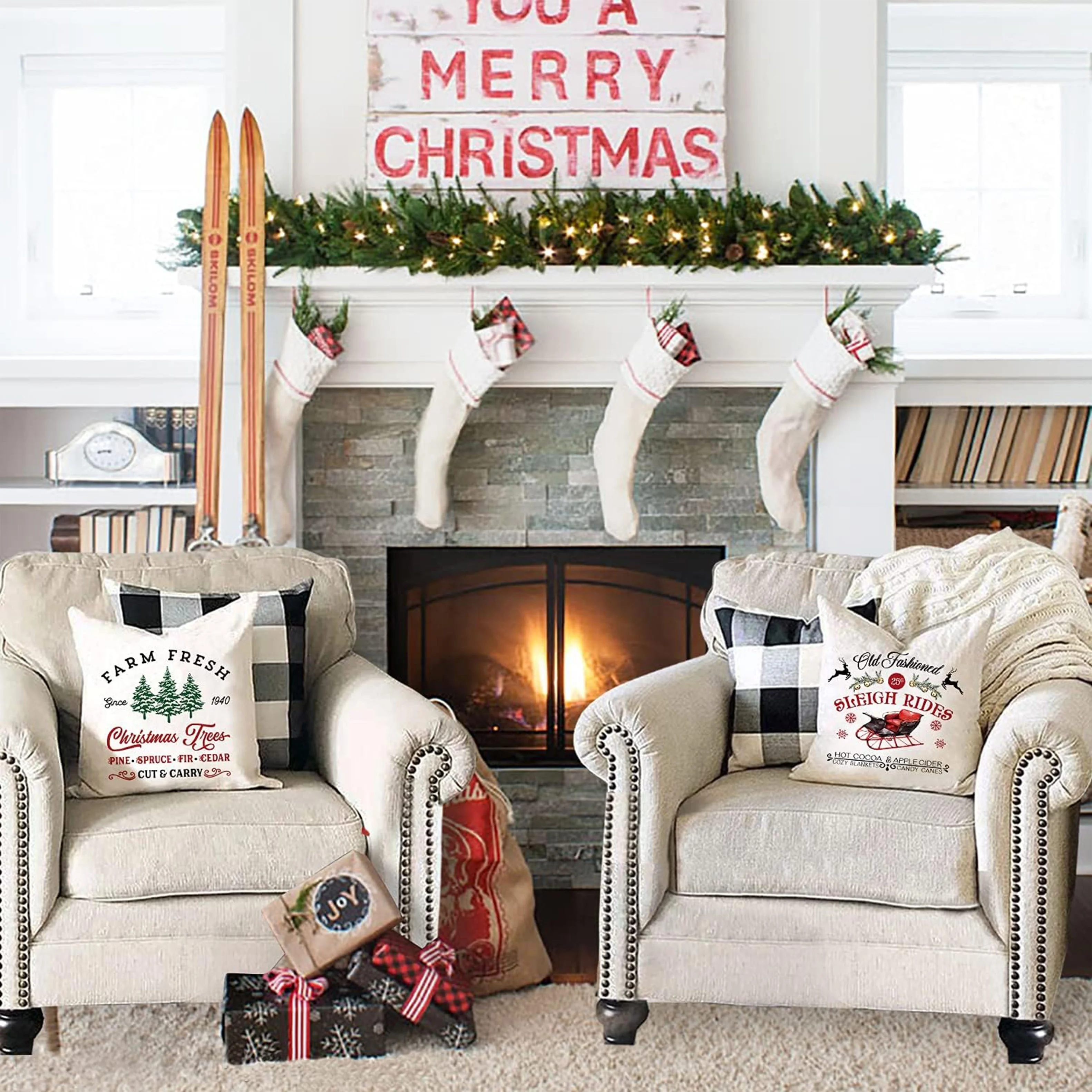 1 buah sarung bantal Natal ber - Home Xmas Decor Ideas ulasan dan harga