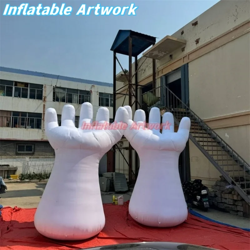 Bespoke 4 Meters Height Large Inflatable White Hand Design for Corporate Event Toys