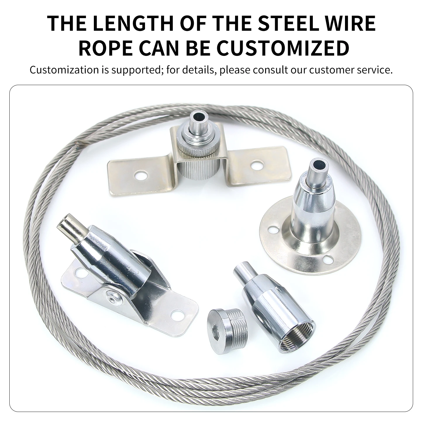 طقم طلاء معلق على كابل من الفولاذ المقاوم للصدأ 3 مم 304، حبل معدني قابل للتعديل، يمكن استخدامه لإصلاح تركيبات الإضاءة/لوحات الإعلانية المعلقة #6