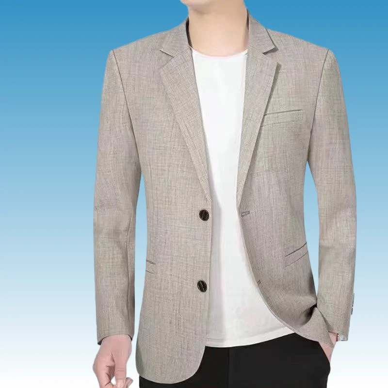 

Blazer's New Men's Fashionable Business Wedding Banquet Casual Hosting Dress Is A High-end Middle-aged Thin Design Blazer