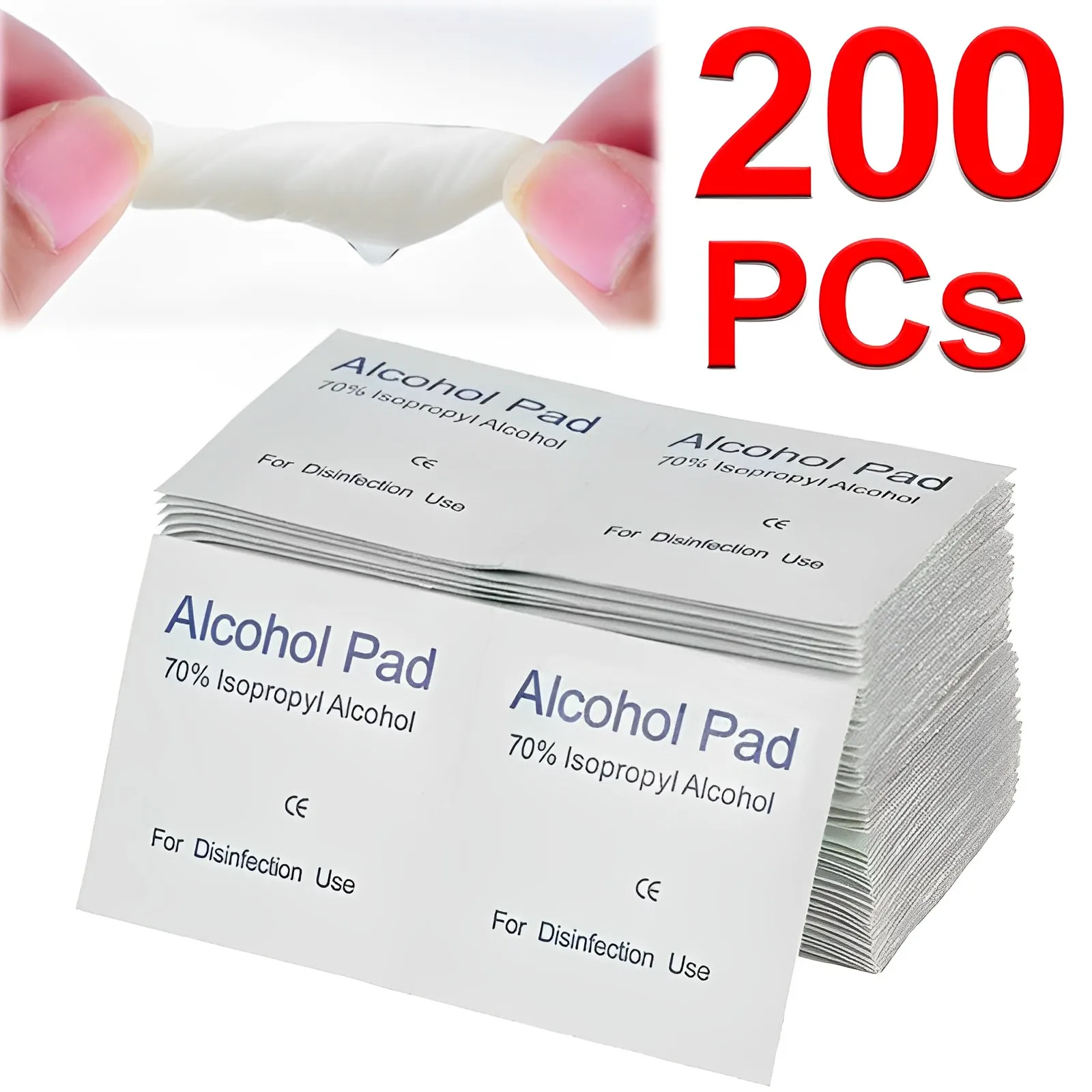 200PCs Disposable Alcohol Cotton Pads Car Detailing Wash Towel Alcohol Disinfection Wipes Large Screen Glasses Cleaning Cotton