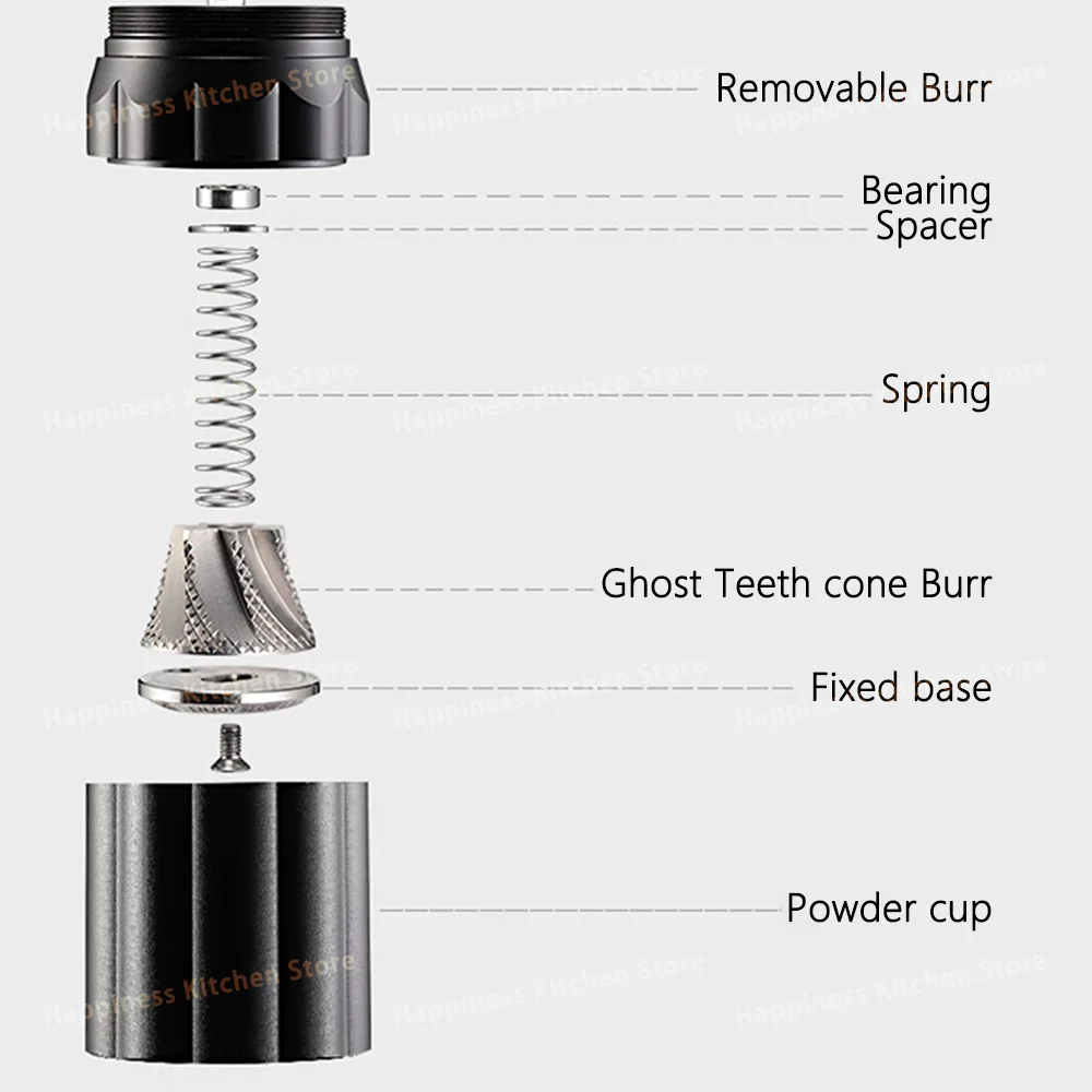 Manual Coffee Grinder Hand Coffee Mill With 48mm Conical Ghost Teeth Burr Upper Grinding Adjustment Cafe Tools