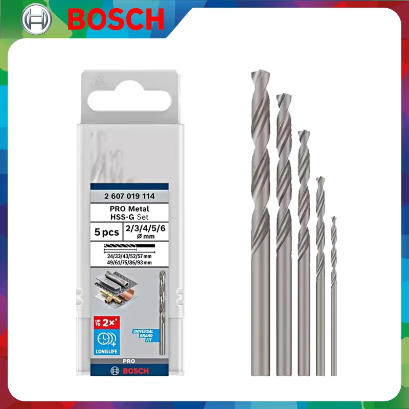 BOSCH 2607019114 PRO Metal HSS-G Twist Drill Bit Set Heat Resistance High Strength Construction Power Tool Parts