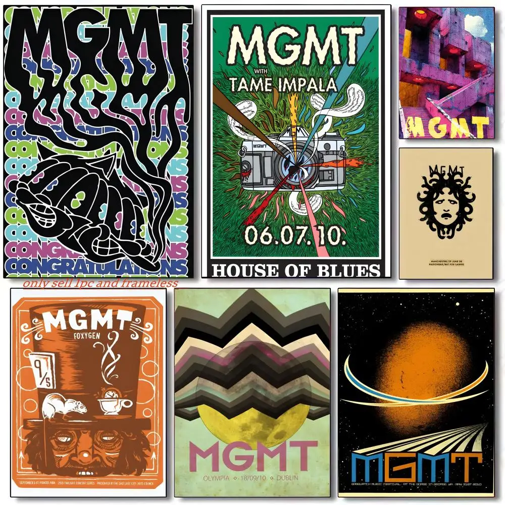 Rock Psychedelic Pop Band MGMT-Music Poster HD Poster Wall Art interior Hallway Home Decoration Holiday Gifts