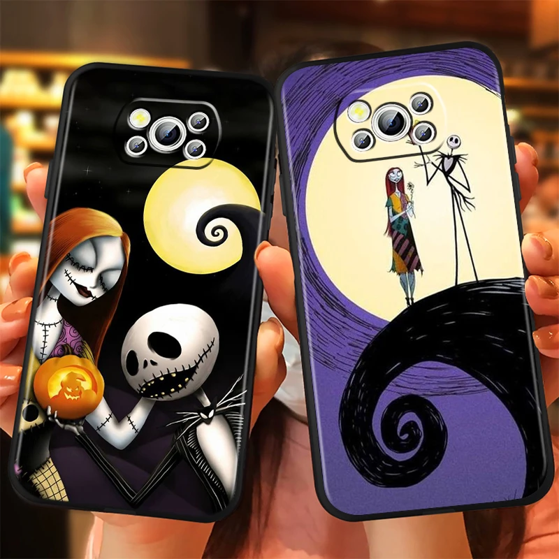 Fun Nightmare Before Christmas For Xiaomi Mi Poco F5 F4 F3 X6 X5 X4 X3 M6 M5 M5S M4 M3 C65 Pro GT NFC 5G Black Funda Phone Case