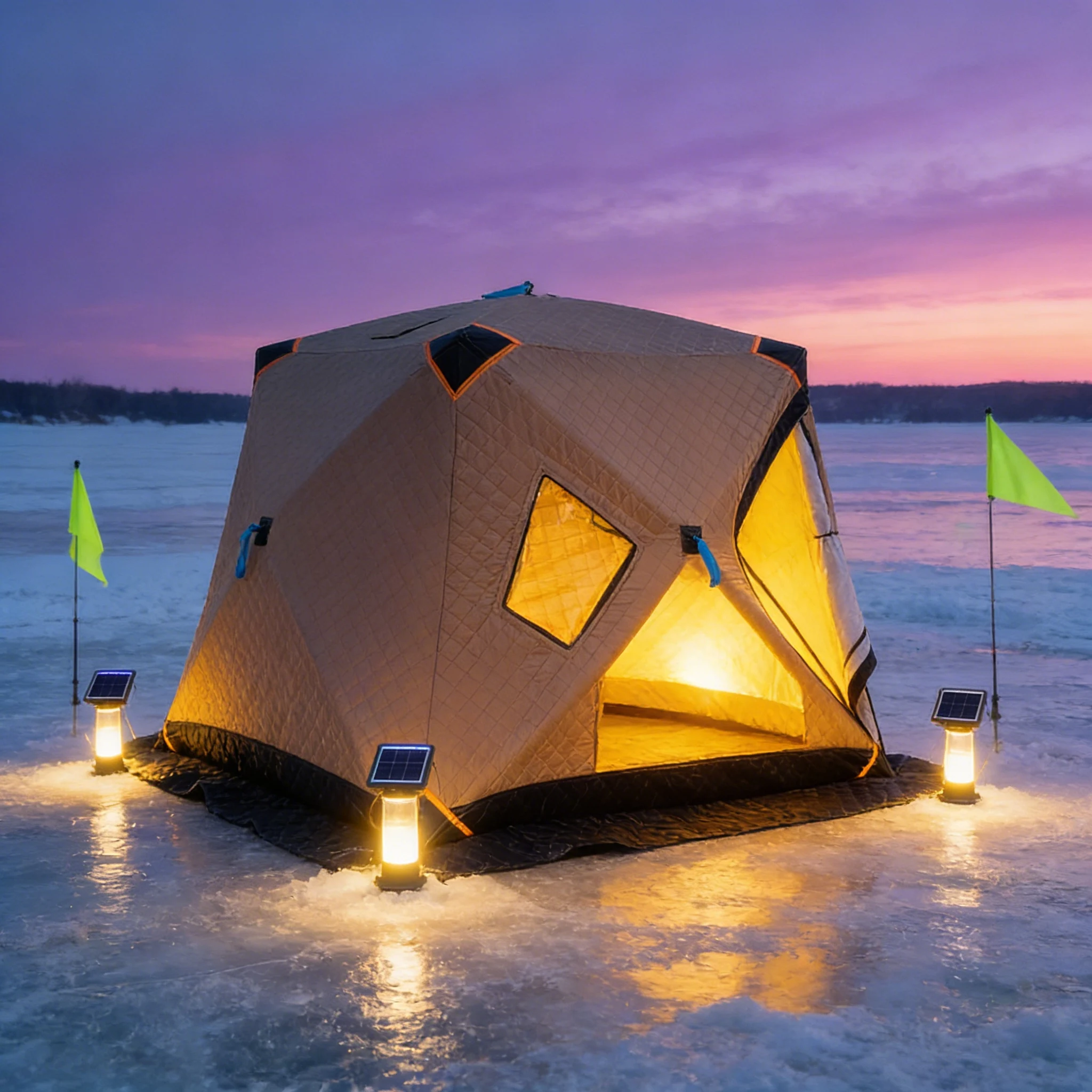 Ice fishing house, sturdy ice fishing shed, blue, suitable for color insulated ice fishing and beach winter camping