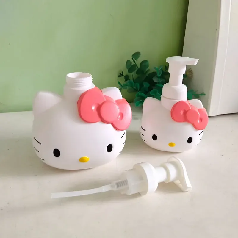 480ML Hello Kitty Soap Dispenser Bottle Bathroom Shower Gel Shampoo Sub-packing Pressure Bottle Portable Plastic Press Bottle