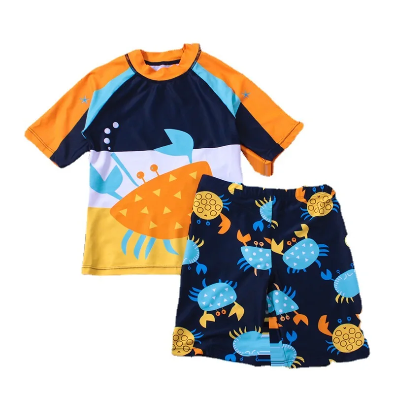 Children\'s Swimming Costume Boy\'s Split Swimsuit Student Swimsuit Quick-Dry Cartoon Baby Split Sunscreen Swimming Costume