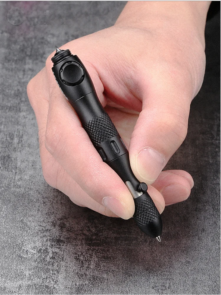 Fidget Spinner Tactical Pen EDC Girar Descompressão Outdoor Survival Ferramentas de emergência Boy Gadgets Multi-Function LED Lanterna