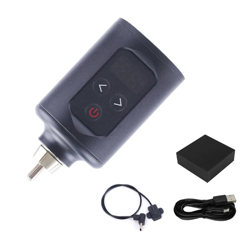 

Cordless Tattoo Power Supply RCA Interfaces LCD Display Tattoo Pen Battery 5-12V Adjustable 1400mAh Tattoo Battery Pen