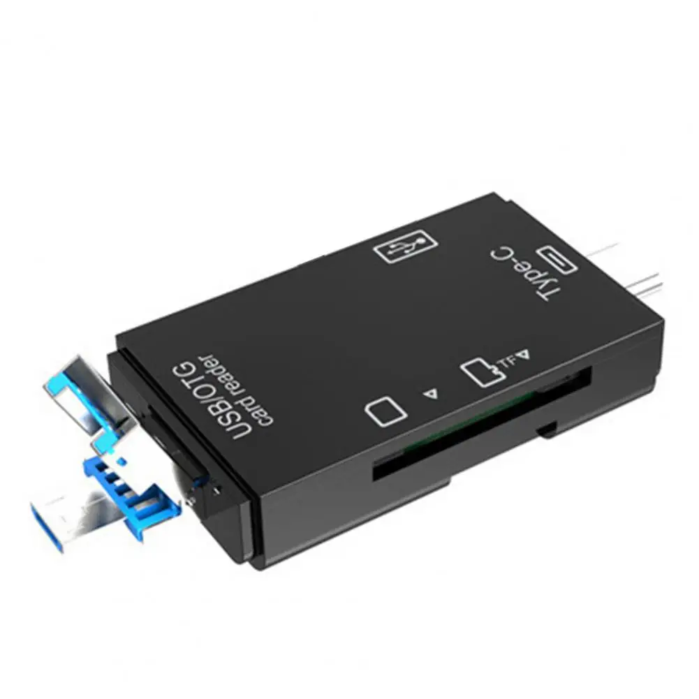 Micro USB Mini Phone Adapter 6-in-1 Mult USB 3.0 Card Reader Type-C TF-SD Card Reader Laptop OTG Adapter All in one