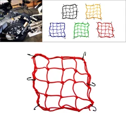 Motorcycle Luggage Net Elastic Mesh Bike Hold Down Nylon Rack Bungee Fuel Tank Storage Trunk Bag Organizer 6 Adjustable Hooks