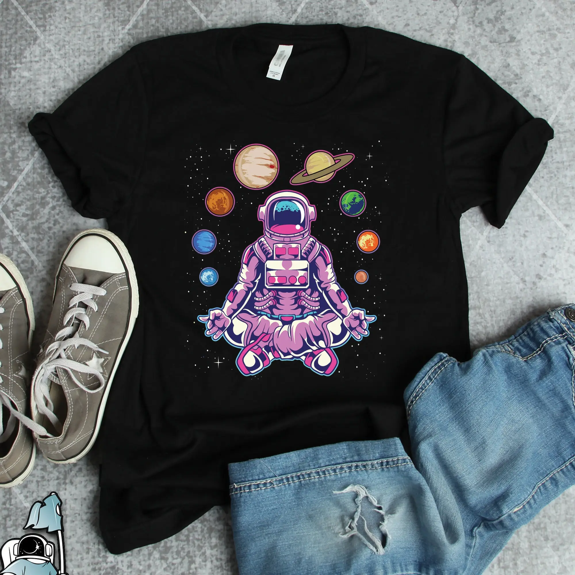 Yoga T Shirt Meditation s Astronaut Outer Space and Science