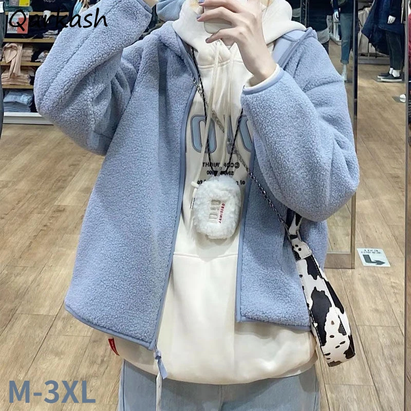 M-3XL Hoodies Women Zip-up ThickeningWarm Autumn Colleges Simple Leisure All-match Korean Style Femme Classic Clothing New Ins