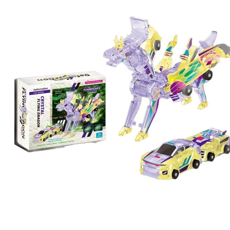 

Игрушечный автомобиль-трансформер с динозавром, магнитный трансформер-динозавр, автомобиль-трансформер в динозавры/олень, веселые автомобили-трансформеры