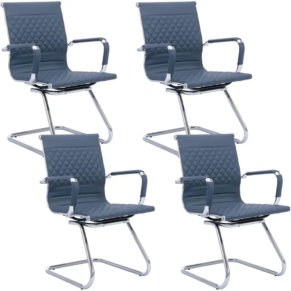 Oice Gt Chairs Retion Chairs Waiting Room Chairs Set o 4 Conerence Room Chair with Back, ern PU Leather Desk Chairs, Navy